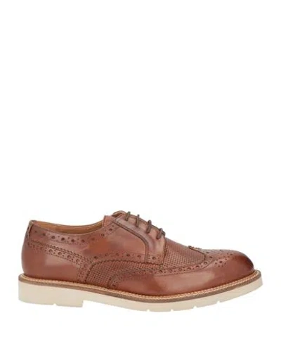 Baldinini Man Lace-up Shoes Brown Size 7 Calfskin