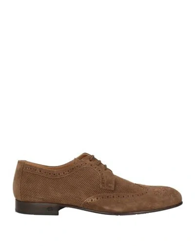 Baldinini Man Lace-up Shoes Brown Size 7 Leather
