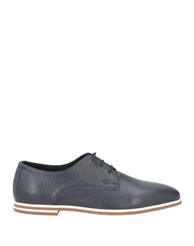 Baldinini Man Lace-up Shoes Midnight Blue Size 11 Leather
