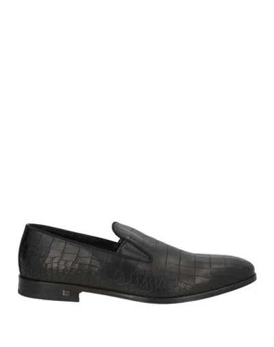 Baldinini Man Loafers Black Size 10 Leather