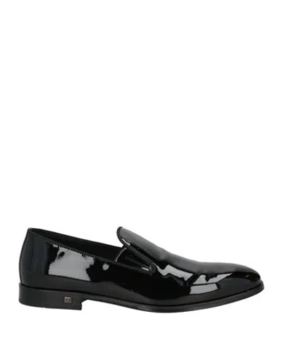 Baldinini Man Loafers Black Size 7 Leather, Textile Fibers