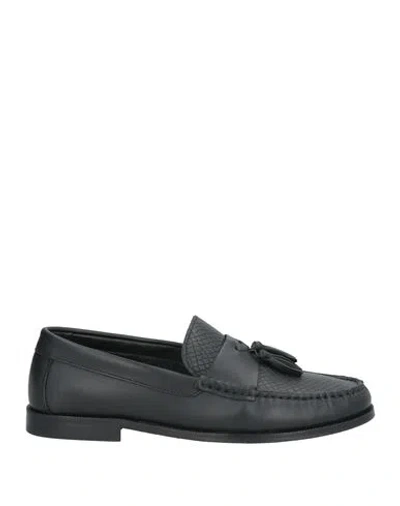 Baldinini Man Loafers Black Size 8 Leather