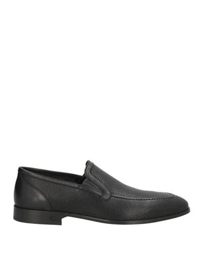 Baldinini Man Loafers Black Size 8 Leather