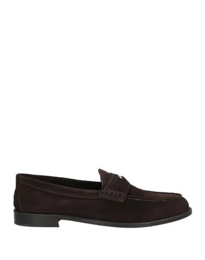 Baldinini Man Loafers Dark Brown Size 6 Leather