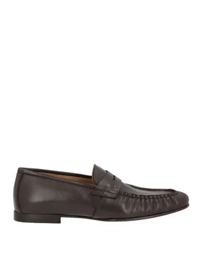 Baldinini Man Loafers Dark Brown Size 8 Leather In Multi