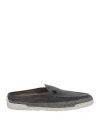 Baldinini Man Loafers Grey Size 7 Leather In Grey