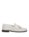 Baldinini Man Loafers Ivory Size 9 Calfskin In White
