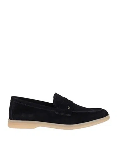 Baldinini Man Loafers Midnight Blue Size 10 Leather