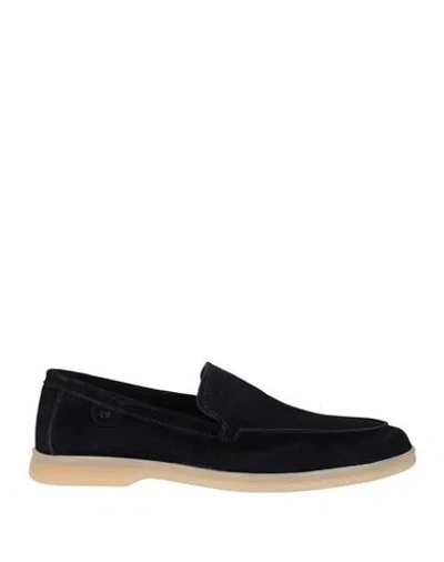 Baldinini Man Loafers Midnight Blue Size 10 Leather In Black