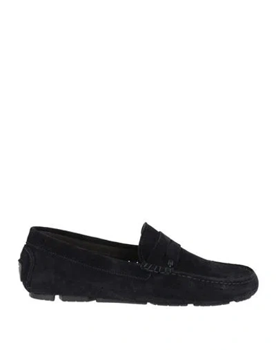 Baldinini Man Loafers Midnight Blue Size 10 Leather