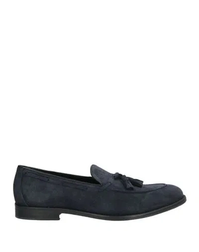 Baldinini Man Loafers Midnight Blue Size 12 Leather