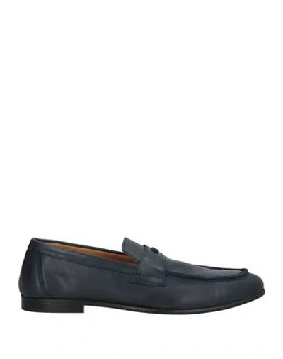 Baldinini Man Loafers Midnight Blue Size 13 Calfskin