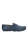 Baldinini Man Loafers Midnight Blue Size 13 Leather