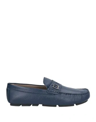 Baldinini Man Loafers Midnight Blue Size 13 Leather