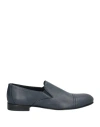 Baldinini Man Loafers Midnight Blue Size 7 Calfskin In Blue