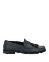 Baldinini Man Loafers Midnight Blue Size 8 Calfskin In Blue