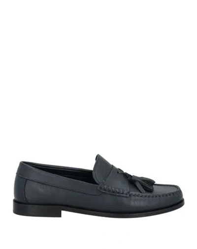 Baldinini Man Loafers Midnight Blue Size 8 Calfskin