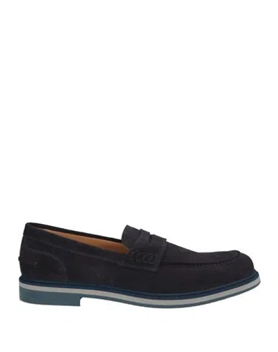 Baldinini Man Loafers Midnight Blue Size 8.5 Leather