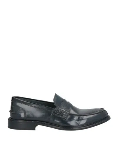 Baldinini Man Loafers Midnight Blue Size 9 Leather