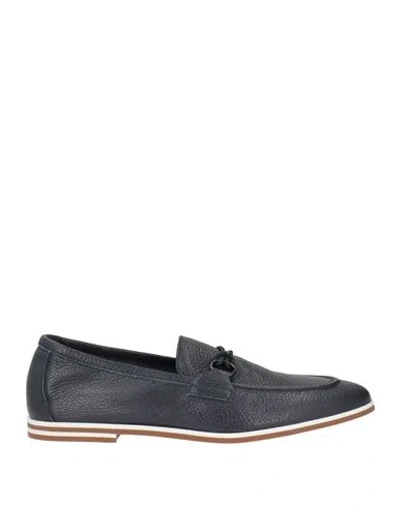 Baldinini Man Loafers Navy Size 11 Leather In Black