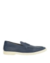 Baldinini Man Loafers Navy Size 6 Leather In Navy