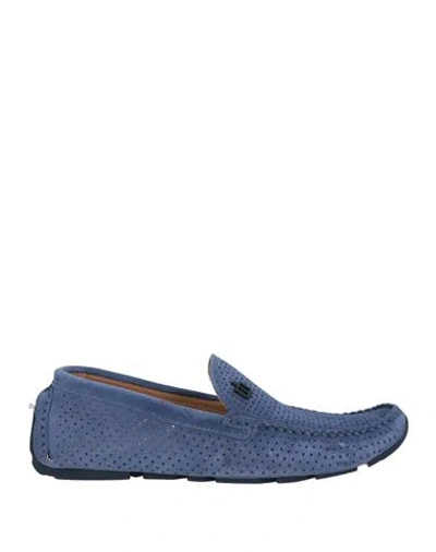Baldinini Man Loafers Navy Blue Size 13 Soft Leather