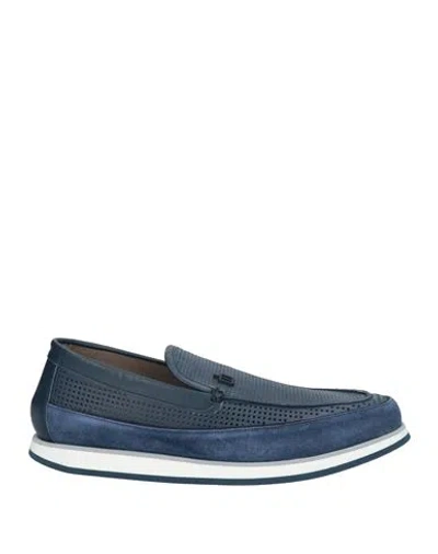 Baldinini Man Loafers Navy Size 7 Calfskin