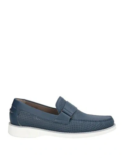 Baldinini Man Loafers Navy Size 7 Leather