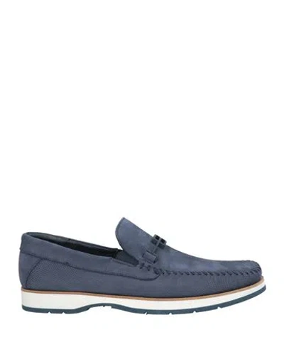 Baldinini Man Loafers Navy Size 7 Leather