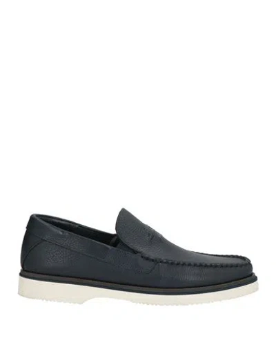 Baldinini Man Loafers Navy Size 7 Leather