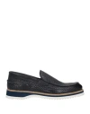 Baldinini Man Loafers Navy Blue Size 13 Soft Leather