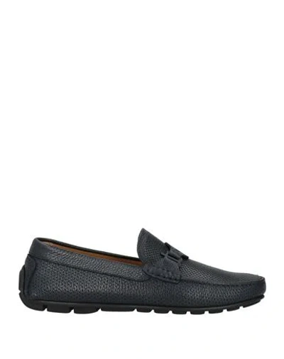 Baldinini Man Loafers Navy Size 8 Leather In Black