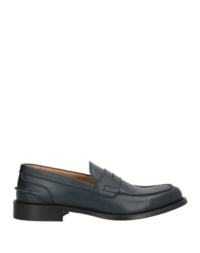 Baldinini Man Loafers Navy Size 8.5 Calfskin In Black