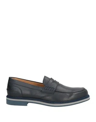Baldinini Man Loafers Navy Size 8.5 Leather In Black