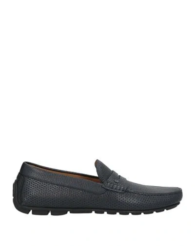 Baldinini Man Loafers Navy Size 9 Calfskin In Blue