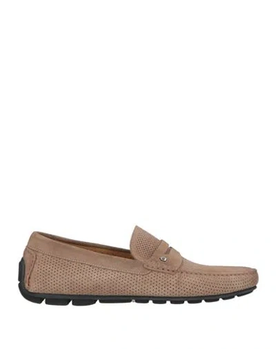 Baldinini Man Loafers Sand Size 9 Leather In Multi