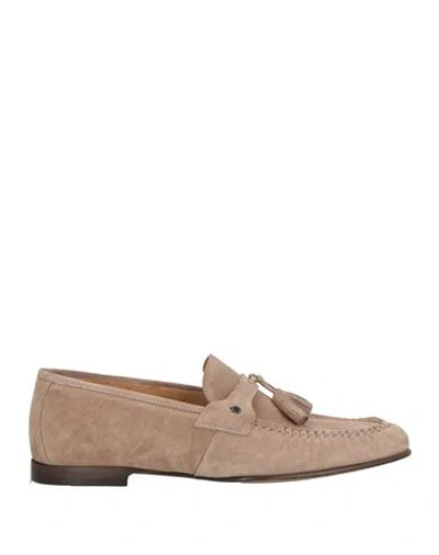 Baldinini Man Loafers Sand Size 9 Leather In Neutral