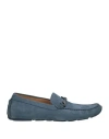 Baldinini Man Loafers Slate Blue Size 11 Leather