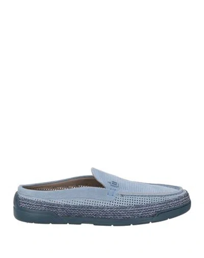 Baldinini Man Loafers Slate Blue Size 8.5 Leather