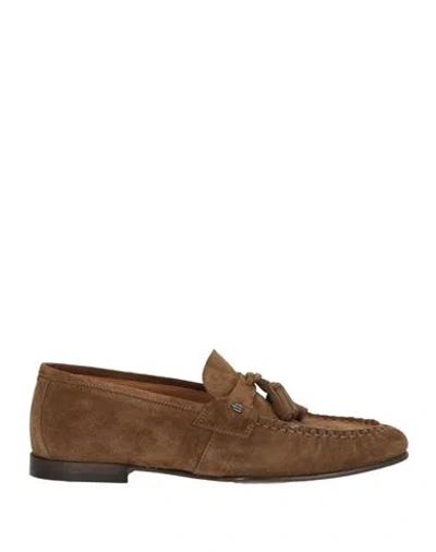Baldinini Man Loafers Tan Size 10 Leather In Brown