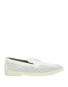 Baldinini Man Loafers White Size 12 Leather