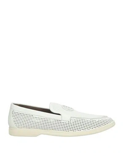 Baldinini Man Loafers White Size 12 Leather