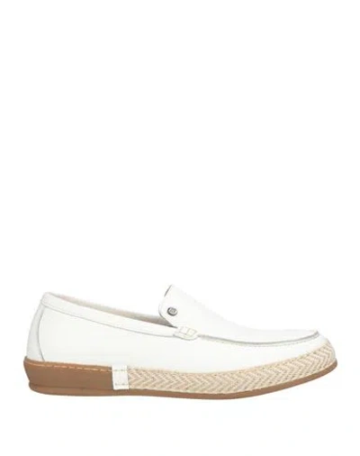 Baldinini Man Loafers White Size 12 Leather