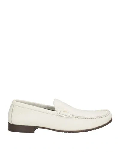 Baldinini Man Loafers White Size 12 Leather