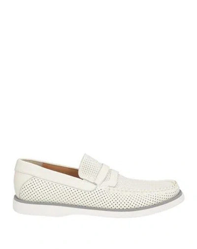 Baldinini Man Loafers White Size 12 Leather