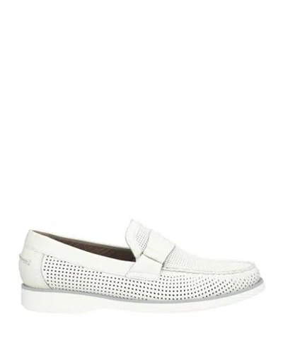 Baldinini Man Loafers White Size 7 Leather