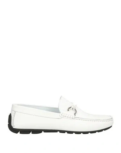 Baldinini Man Loafers White Size 7 Leather