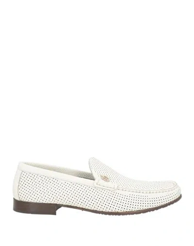 Baldinini Man Loafers White Size 7 Leather
