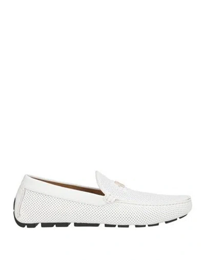 Baldinini Man Loafers White Size 9 Calfskin