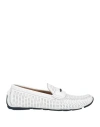 Baldinini Man Loafers White Size 13 Soft Leather